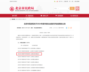 北京惠兰医学基金会已通过市民政局3A级社会组织评估认证